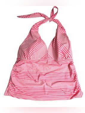Collections by Catalina coral and white striped swim tankini women’s size 2X